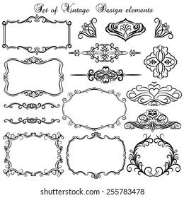 Set of Vintage decorative design elements.