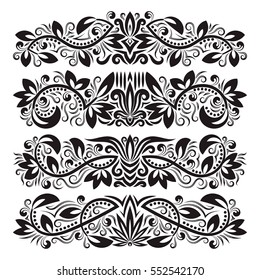 Set of vintage decorative elements
