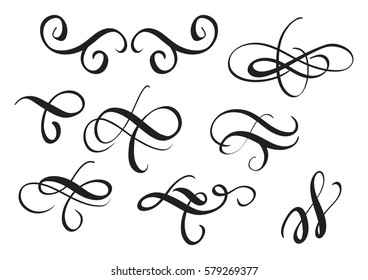 set of vintage decorative flourish for design. Vector illustration EPS10.