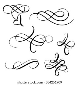 set of vintage decorative flourish for design. Vector illustration EPS10