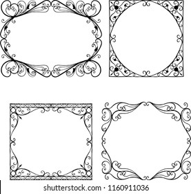 Set of the vintage decorative frames
