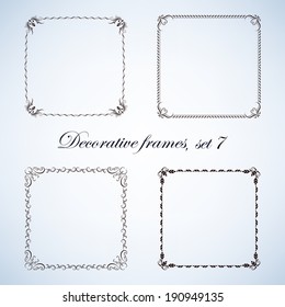 Set of vintage decorative frames and borders
