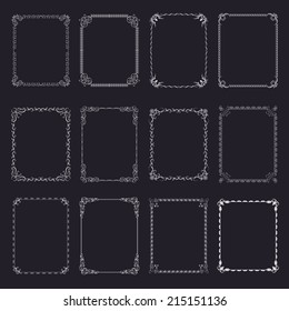 Set vintage decorative frames and borders