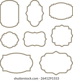 Set of Vintage Decorative Frames: Elegant Labels and Ornate Borders