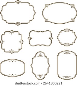 Set of Vintage Decorative Frames: Elegant Labels and Ornate Borders