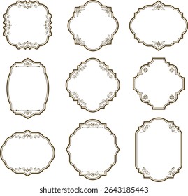 Set of Vintage Decorative Frames: Elegant Labels and Ornate Borders