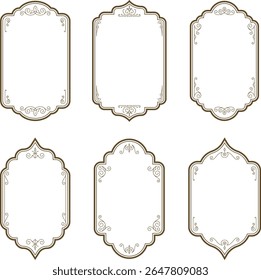 Set of Vintage Decorative Frames: Elegant Labels and Ornate Borders