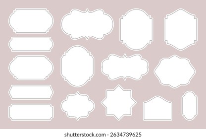Set of vintage decorative frames isolated on gray background. Vector illustration.