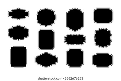 Conjunto de marcos decorativos vintage aislados sobre fondo blanco. Ilustración vectorial.	