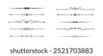 Set of Vintage decorative lines. text dividers. Line border. Lines separators, Borders, Vintage dividers, Underline elements. Vector illustration