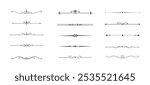 Set of Vintage decorative lines. text dividers. Line border. Lines separators, Borders, Vintage dividers, Underline elements. Vector illustration
