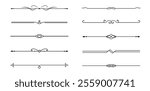 Set of Vintage decorative lines. text dividers. Line border. Lines separators, Borders, Vintage dividers, Underline elements. Vector illustration