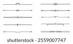 Set of Vintage decorative lines. text dividers. Line border. Lines separators, Borders, Vintage dividers, Underline elements. Vector illustration