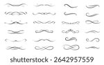 Set of Vintage decorative lines. text dividers. Line border. Lines separators, Borders, Vintage dividers, Underline elements. Vector illustration