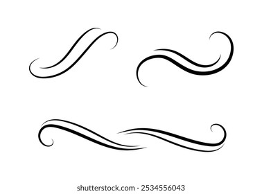 Set of Vintage decorative lines. text dividers. Line border. Lines separators, Borders, Vintage dividers, Underline elements. Vector illustration