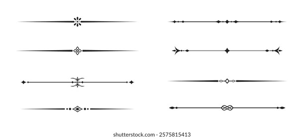 Set of Vintage decorative lines. text dividers. Line border. Lines separators, Borders, Vintage dividers, Underline elements. Vector illustration