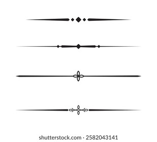 Set of Vintage decorative lines. text dividers. Line border. Lines separators, Borders, Vintage dividers, Underline elements. Vector illustration