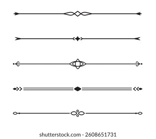 Set of Vintage decorative lines. text dividers. Line border. Lines separators, Borders, Vintage dividers, Underline elements. Vector illustration