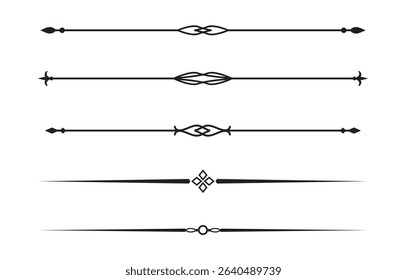Set of Vintage decorative lines. text dividers. Line border. Lines separators, Borders, Vintage dividers, Underline elements. Vector illustration