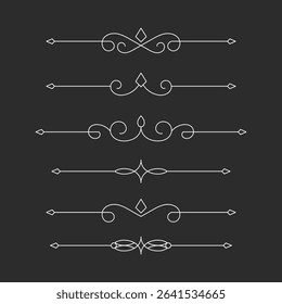 Set of Vintage decorative lines text dividers Line border Lines separator