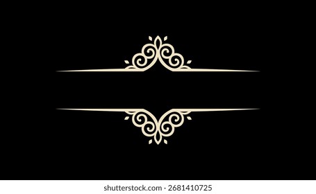 set vintage decorative lines text dividers line border lines separators vector illustration