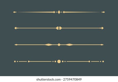 Set of Vintage decorative lines. text dividers. Line border. Lines separators, Borders, Vintage dividers, Underline elements. Vector illustration