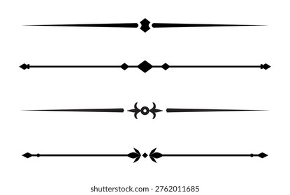 Set of Vintage decorative lines. text dividers. Line border. Lines separators, Borders, Vintage dividers, Underline elements. Vector illustration