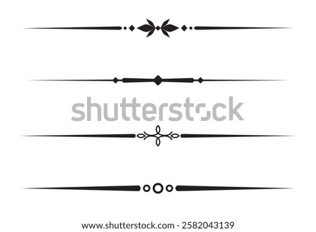 Set of Vintage decorative lines. text dividers. Line border. Lines separators, Borders, Vintage dividers, Underline elements. Vector illustration