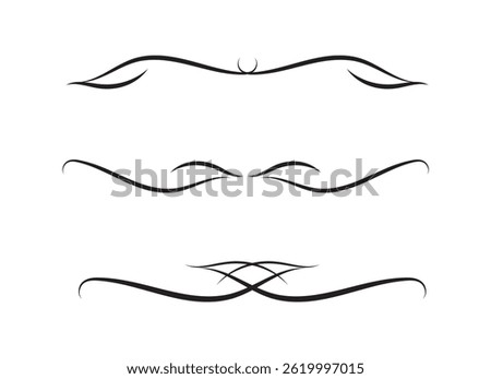 Set of Vintage decorative lines. text dividers. Line border. Lines separators, Borders, Vintage dividers, Underline elements. Vector illustration