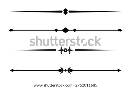 Set of Vintage decorative lines. text dividers. Line border. Lines separators, Borders, Vintage dividers, Underline elements. Vector illustration