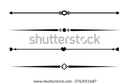 Set of Vintage decorative lines. text dividers. Line border. Lines separators, Borders, Vintage dividers, Underline elements. Vector illustration Stock photo © 