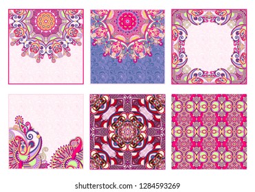 set of vintage decorative ornate floral ethnic ornamental template and traditional floral paisley bandanna. You can use this pattern in the design of carpet, shawl, pillow, cushion