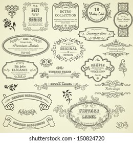 Set of vintage design elements