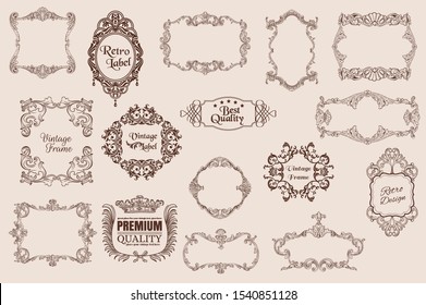 Set of vintage design elements