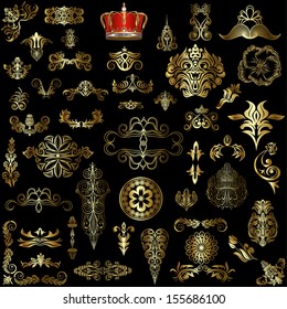Set of vintage design elements
