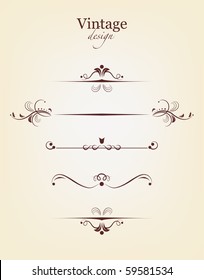 Set of vintage design elements