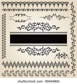 Set of vintage design elements