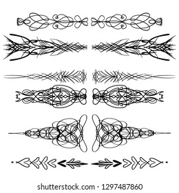 Set of vintage design elements for page text. Retro design elements text dividers and decorations - Vector illustration.