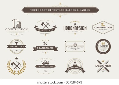 Set of vintage  designer badges and labels