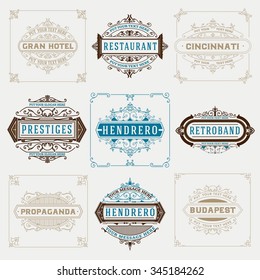  Set of vintage designs, logos and banners.