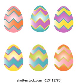 Set of Vintage Easter Eggs. Vector Illustration v.10