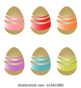 Set of Vintage Easter Eggs. Vector Illustration v.10