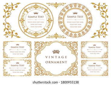 set of vintage elements for design. frames and borders.