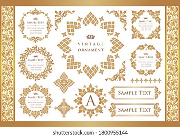 set of vintage elements for design. frames and borders.