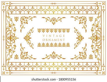 set of vintage elements for design. frames and borders.