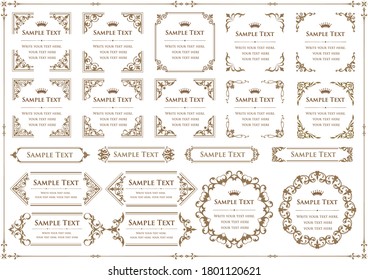 set of vintage elements for design. frames and borders.