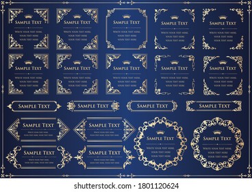 set of vintage elements for design. frames and borders.