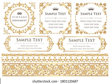 set of vintage elements for design. frames and borders.