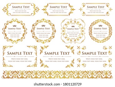 set of vintage elements for design. frames and borders.