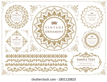 set of vintage elements for design. frames and borders.